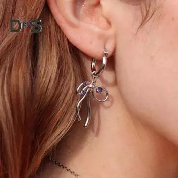 1 пара элегантных висячих серег для женщин в форме банта, висячие серьги, роскошные серьги с фианитом на защелке, ювелирные изделия, подарок золотистый