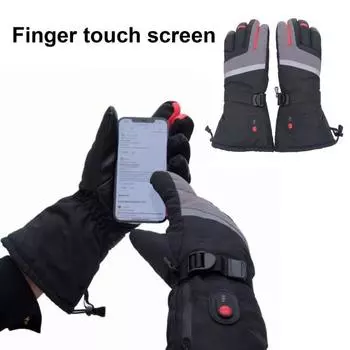 1 пара электрических перчаток с подогревом, батарейным отсеком, USB-интерфейсом, питанием от аккумулятора, 3 уровнями регулировки температуры, ветрозащитными тепловыми перчатками серый