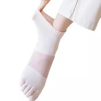 1 пара антибактериальных мягких разделяющихся носков из хлопка в спортивном стиле с пятью пальцами, носки средней длины, устойчивые к запахам