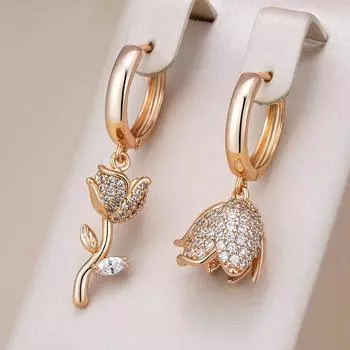 1 пара асимметричных сережек-подвесок из белого циркония для женщин, индивидуальный золотой цвет, ювелирные изделия для вечеринки, подарок белый/золотой
