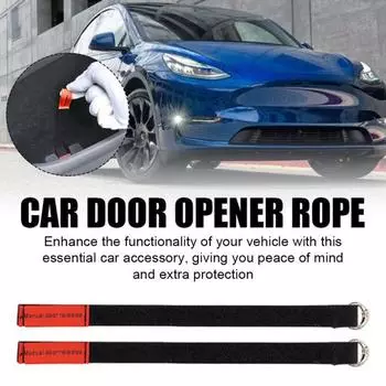 1 пара аварийных ручек для дверей автомобиля, удлиненные тросы для открывания дверей, простая установка, трос для открывания дверей автомобиля, нейлоновый шнур для открывания дверей Tesla Model Y синий