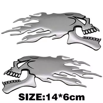 1 пара автомобиль мотоцикл пламя призрак-череп голова стиль фестиваль украшения наклейка эмблема наклейки авто внешний декор