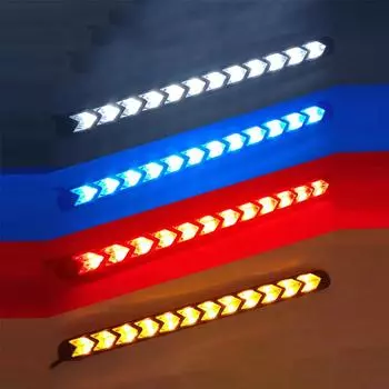 1 пара автомобильных 12 светодиодных фар Switchback Flowing Strip Arrow DRL Turn Signal Light General External Lights Arrow Daylight
