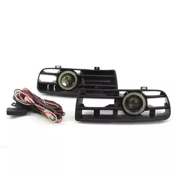 1 пара автомобильных белых противотуманных фар, замена решеток переднего бампера для VW Golf MK4 1998-2004 Angel чёрный