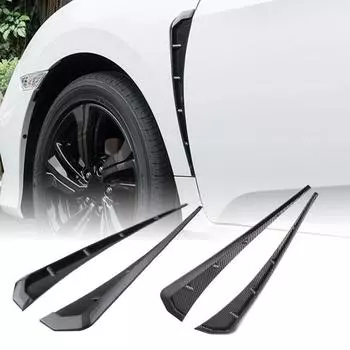 1 пара автомобильных брызговиков, боковое отверстие для воздуха, наклейка, отделка, имитация жабр акулы, капот, крышка листа, модифицированные детали чёрный