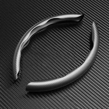 1 пара автомобильных чехлов на руль, противоскользящая, быстрая установка, ультратонкое углеродное волокно 38cm красный