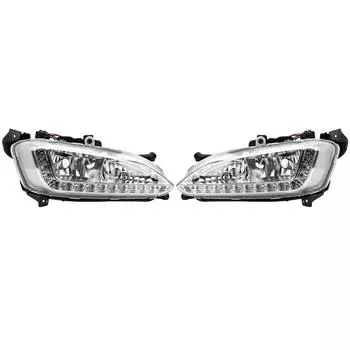 1 пара автомобильных дневных ходовых огней DRL, противотуманная фара, чехол для Santa Fe/IX45 2013-2015