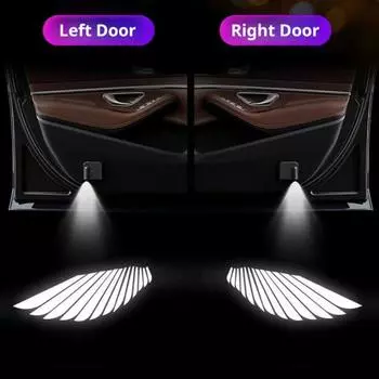 1 пара автомобильных дверных проекторов с крыльями ангела, проекция на вход в автомобиль, приветственный свет