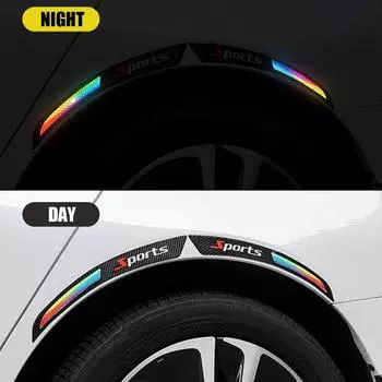 1 пара автомобильных колесных арок из углеродного волокна, светоотражающая накладка на край для предотвращения столкновений, защитная полоса для крыла, универсальные внешние аксессуары
