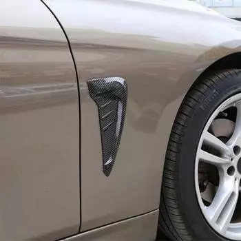 1 пара автомобильных крыльев, нежные самоклеящиеся черные универсальные глянцевые автомобильные боковые крылья с вентиляционными отверстиями