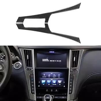 1 пара автомобильных наклеек на рамку консоли панели из настоящего углеродного волокна для салона Infiniti Q50 Q60 2014-2019