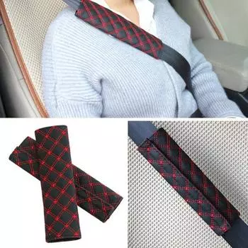 1 пара автомобильных наплечных накладок, прочный, не деформирующийся, термоусадочный, съемная защита, мягкая текстура, мягкий автомобильный ремень безопасности, чехол для автомобиля красный