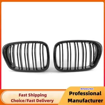 1 пара автомобильных передних бамперов Kidney Racing Grille для BMW E39 5 серии 528i 525i 540i 1997-2003 Dual Line Sport Gloss Black Grilles