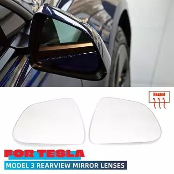 1 пара автомобильных передних обогреваемых боковых дверей, крыльев заднего вида, синих зеркальных линз, стекол для Tesla Model 3 2017-2020