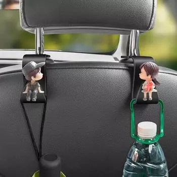 1 пара автомобильных подголовников на заднем сиденье, милые крючки на спине, вешалки для сидений с мультяшными рисунками A