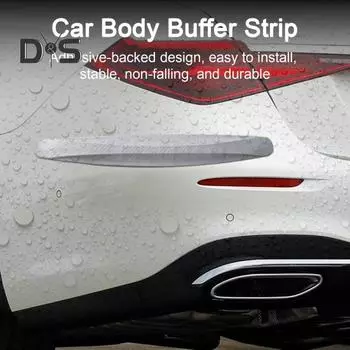 1 пара автомобильных противоударных полос, защита для бампера, высокоэластичный ПВХ, нескользящая самоклеющаяся универсальная защита для автомобильного внедорожника, переднего и заднего бампера чёрный