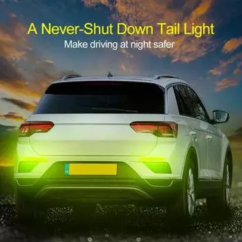 1 пара автомобильных самоклеящихся светоотражающих полосок, сильная яркость, износостойкость, высокая устойчивость к царапинам оранжевый