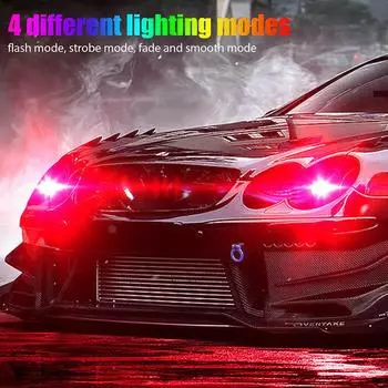 1 пара автомобильных светодиодных фонарей H3 5050 12smd RGB цветные противотуманные фары с пультом дистанционного управления красный