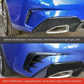 1 пара автомобильных задних боковых ветровых ножей, спойлеров на задний бампер, декор для BMW 3 серии 320li 325li, автозапчасти для экстерьера чёрный