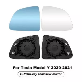 1 пара автомобильных зеркал заднего вида с подогревом, реверсивные линзы, боковое синее стекло, широкий угол обзора, антибликовое покрытие для модели Tesla, для модели Tesla Y