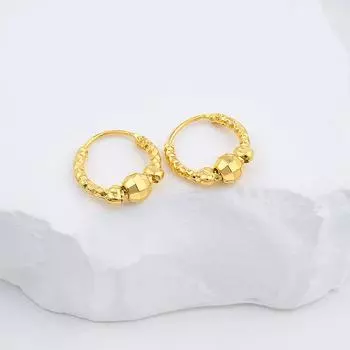 1 пара аксессуаров для костюма, элегантные серьги-шарики в европейском стиле, золотистого цвета, стильные романтические украшения, подарки на вечеринку, маленькие кольца