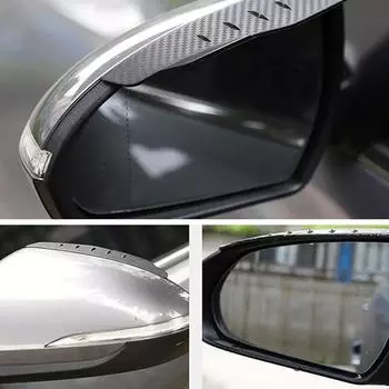 1 пара аксессуаров, защита от дождя, антибликовый углеродный козырек от солнца, автомобильный дождевик, козырек для зеркала заднего вида, чехол от дождя чёрный