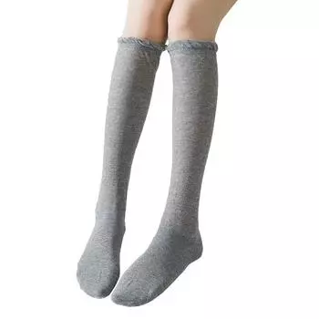 1 пара балетных однотонных женских кавайных милых длинных носков в стиле Лолиты из тюля чёрный