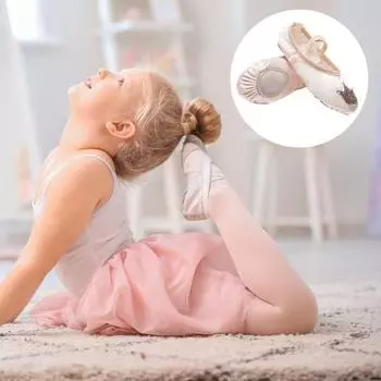 1 пара балеток для девочек, мягкие блестки с короной, противоскользящая эластичная лента из искусственного шелка, дышащие, износостойкие, для малышей, больших детей, для танцев 28 красный