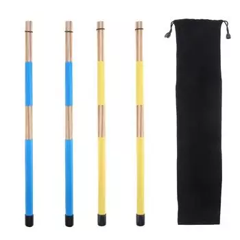 1 пара бамбуковых резиновых стержней для барабанных щеток с бархатной сумкой синий