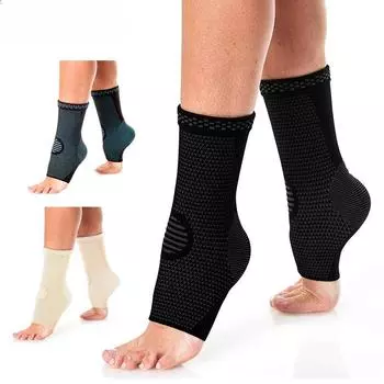 1 пара бандажей на лодыжку для женщин и мужчин, компрессионные носки, бандаж на лодыжку при растяжении связок лодыжки, тендинит ахиллова сухожилия S бежевый