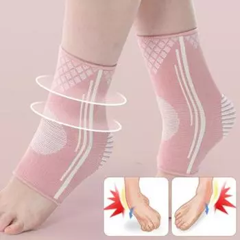 1 пара бандажей на лодыжку, мягкий, высокоэластичный, для предотвращения травм, с высокой поддержкой, компрессионный рукав для поддержки лодыжки, стабилизатор для поддержки лодыжки S розовый