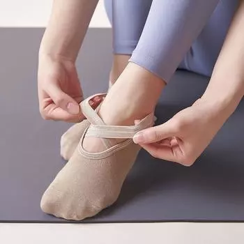 1 пара бандажных носков для йоги для женщин, пилатеса, балета, танцев, нескользящие носки, спортивные носки, тапочки для тренировок в спортзале, носки для бега чёрный