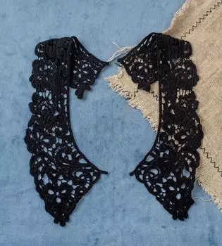 1 пара белого, черного, бежевого цвета, ткань с вырезом, воротник, венецианское кружевное платье, костюм, отделка аппликацией, ремесло 25*10 см чёрный