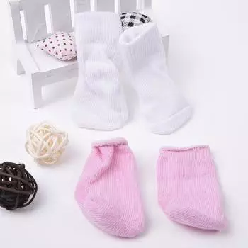 1 пара белых и розовых носков, подходящих для 18-дюймовой куклы белый