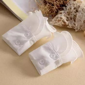 1 пара белых плиссированных рукавов для женщин, регулируемый размер, декоративные съемные рукава, аксессуары для женской одежды чёрный