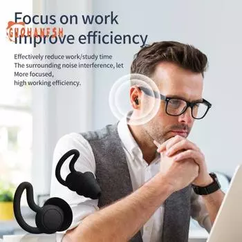 1 пара беруш с шумоподавлением, противоскользящие водонепроницаемые беруши с плавником акулы, защита органов слуха, многоразовые силиконовые бесшумные беруши для плавания и сна белый