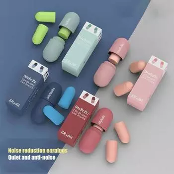 1 пара беруш, вентилируемый дизайн, изолирующая губка от храпа, мягкая пена, защита от шума, шумоподавление, беруши розовый