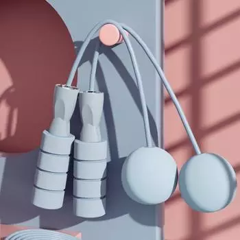 1 пара беспроводной скакалки с нескользящей ручкой, регулируемая длина, не спутывается, утяжеленная скакалка без веревки для использования в помещении и на открытом воздухе розовый