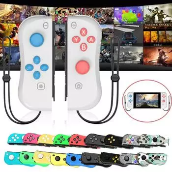 1 пара беспроводных Bluetooth игровых ручек Joy Cons игрового контроллера геймпада для Nintendo Switch NS Joycon чёрный/золотой