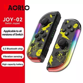 1 пара беспроводных сенсорных геймпадов, джойстик с 6-осевым гироскопом для консоли контроллера Joy Con, белый L & R, зеленый корпус