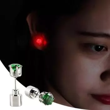 1 пара блестящих серег, светодиодный мигающий свет, ушные шпильки, привлекательные светящиеся серьги для танцевальных вечеринок, фестивалей оранжевый