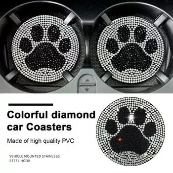 1 пара блестящих стразов Декор автомобильный подстаканник подстаканник милая лапа сердце узор авто подстаканник автомобильные аксессуары Catlike чёрный