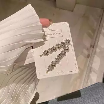 1 пара блестящих заколок для волос в виде цветка с бриллиантами, модные металлические заколки для волос с бриллиантами, летние блестящие заколки для волос 7cm