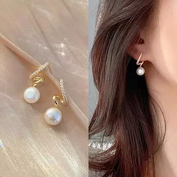 1 пара блестящих жемчужных сережек женские жемчужные серьги ювелирные изделия onesize