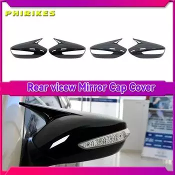 1 пара боковых дверных зеркальных крышек, подходящих для Hyundai Sonata DN8 2011-2014, хромированные, карбоновые, черные, накладки на зеркала заднего вида