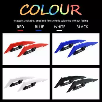 1 пара боковых крыльев для мотоцикла, аэродинамические динамические спойлеры, крылья, наклейка на кузов, обтекатели, воздушные дефлекторы, внешние аксессуары белый