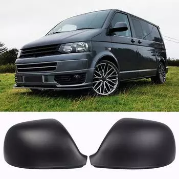1 пара боковых крышек зеркал заднего вида глянцево-черные/матово-черные крышки зеркал заднего вида для Volkswagen Transporter T5 T5.1 T6 2010-2024 матовый черный