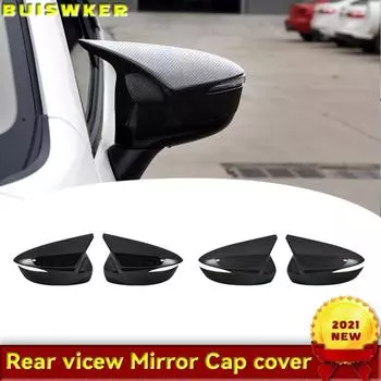 1 пара боковых крышек зеркал заднего вида с бычьим рогом, черные карбоновые, для Mazda CX-5 2015 2016 CX-4 CX-3 2016 2017 2018