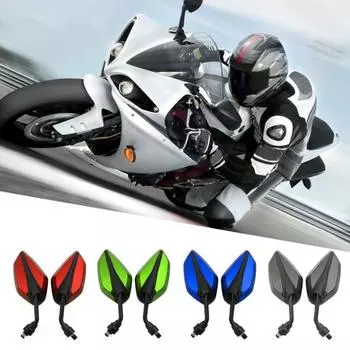 1 пара боковых зеркал заднего вида 10 мм для мотоцикла Suzuki для H-onda Yamah Kawasaki чёрный