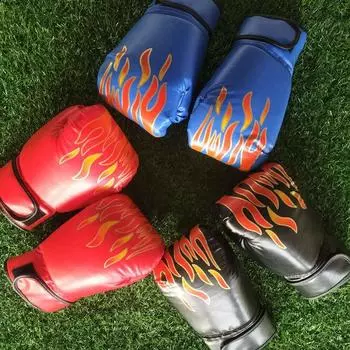 1 пара боксерских перчаток для взрослых, женщин и мужчин, боксерские перчатки Sanda, унисекс, боксерские тренировочные кожаные перчатки, спортивные защитные перчатки Children чёрный